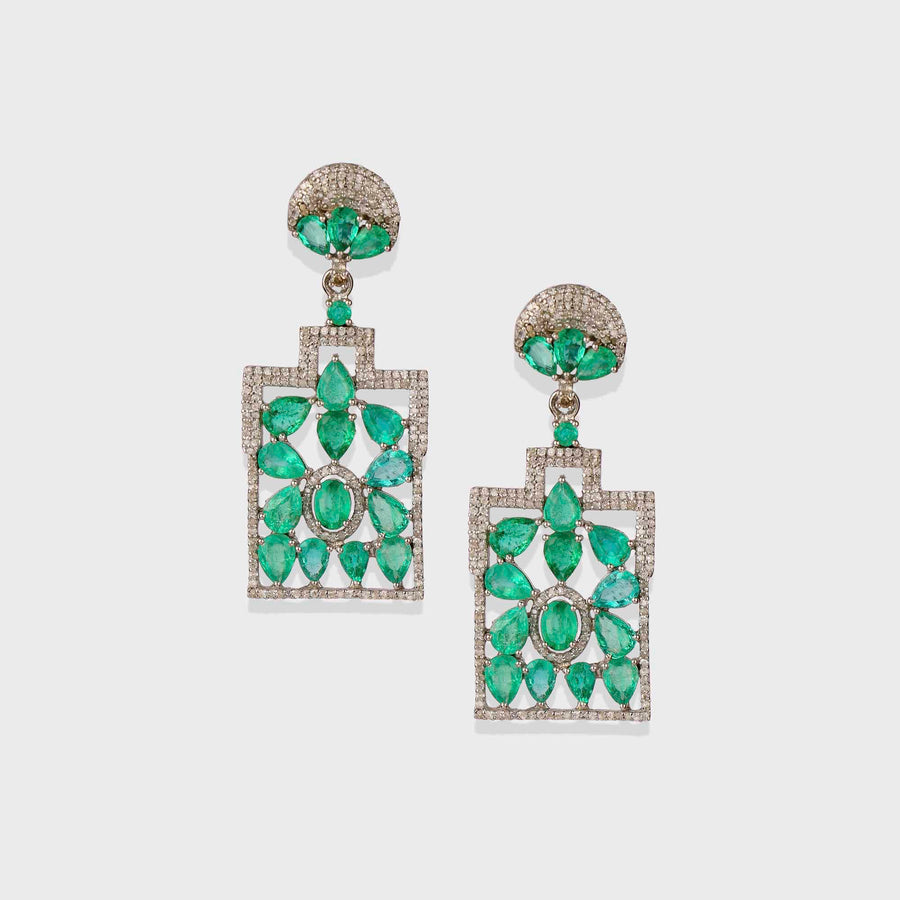 Emerald and Diamond Earrings