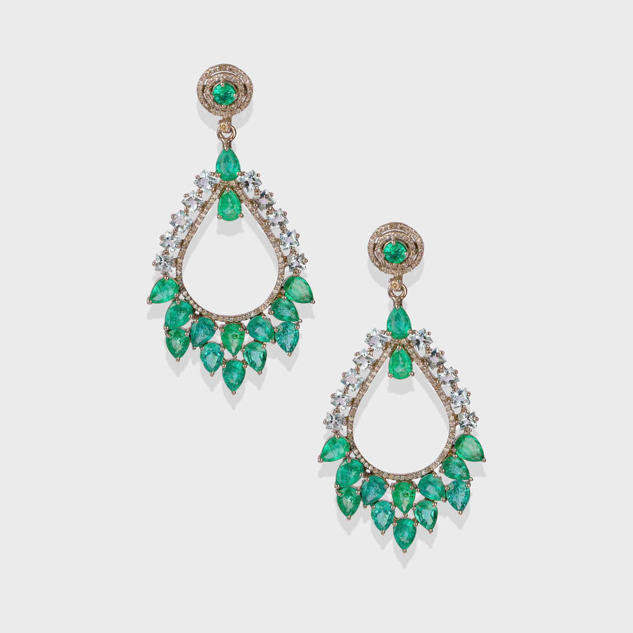 Emerald and Diamond Earrings