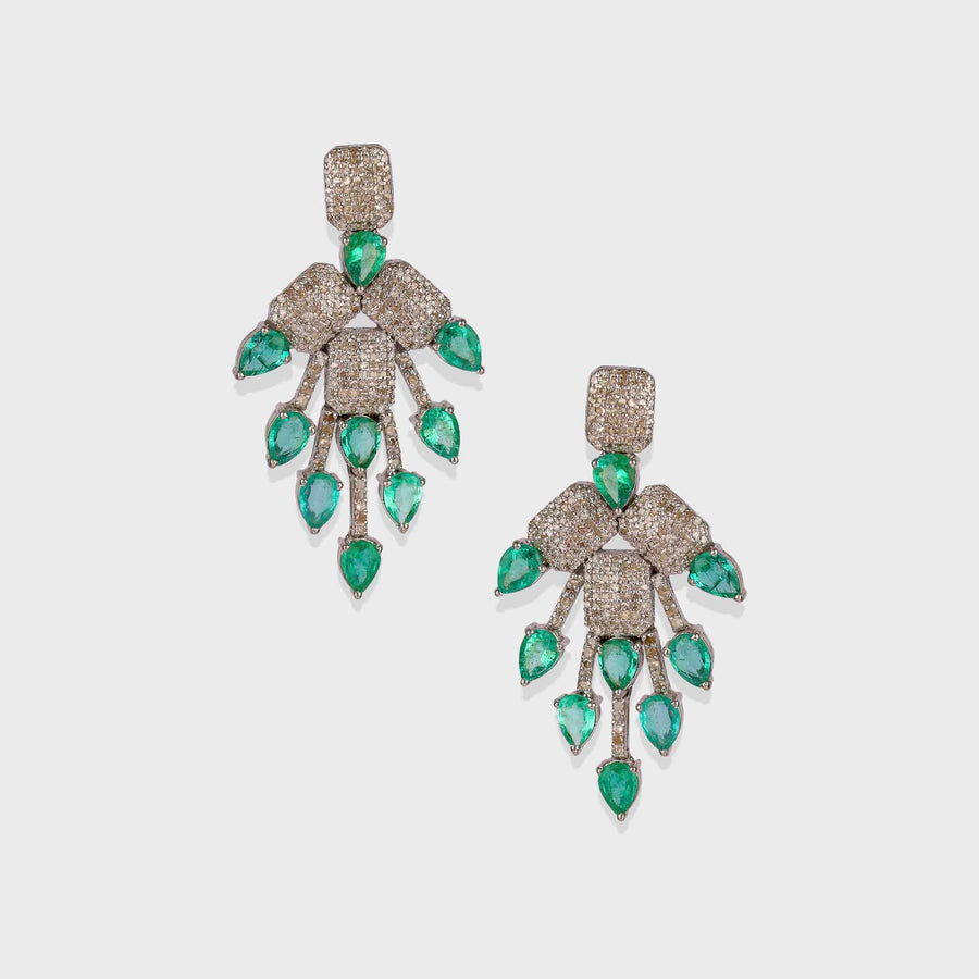 Emerald and Diamond Earrings