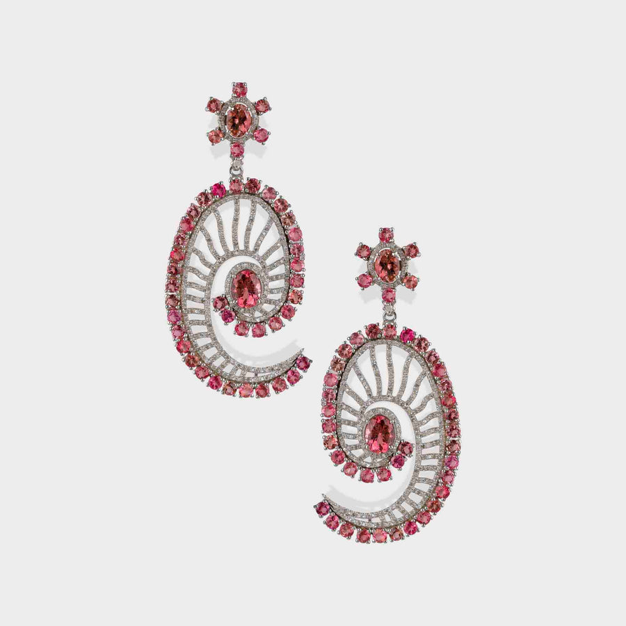 Tourmaline and Diamond Earrings