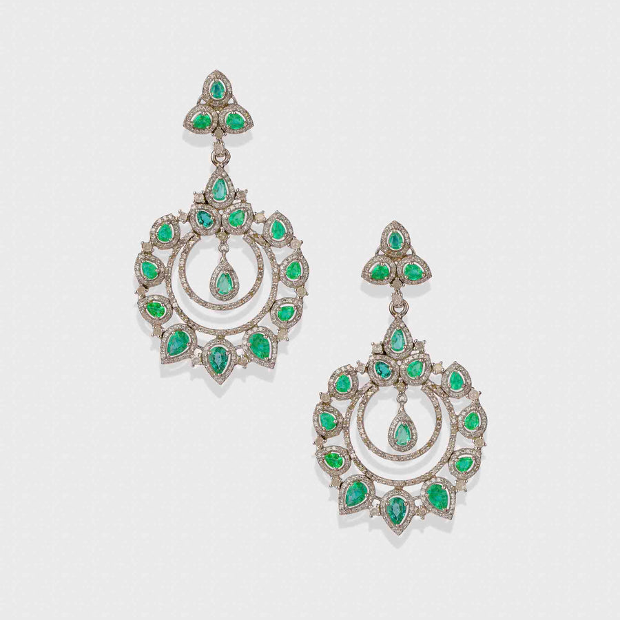 Emerald and Diamond Earrings