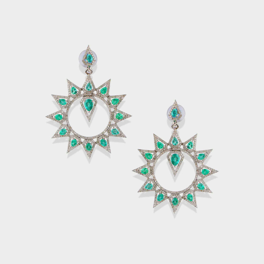 Emerald and Diamond Earrings