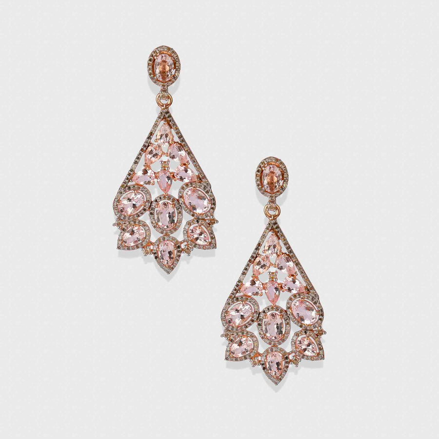 Morganite and Diamond Earrings