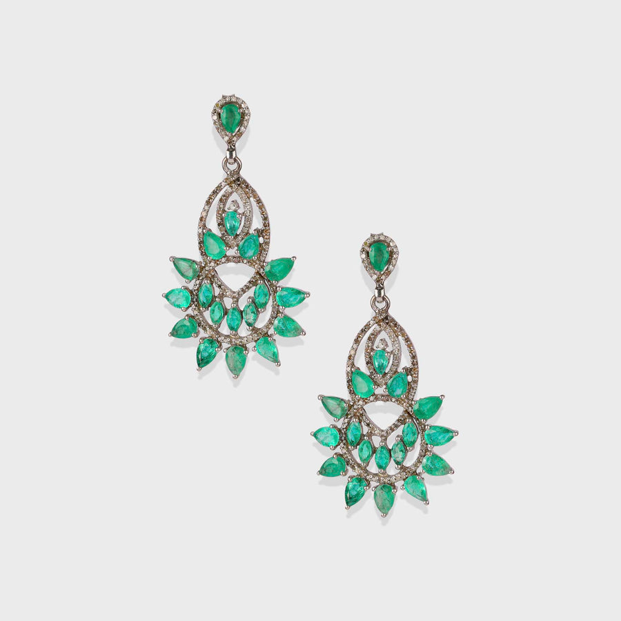 Emerald and Diamond Earrings