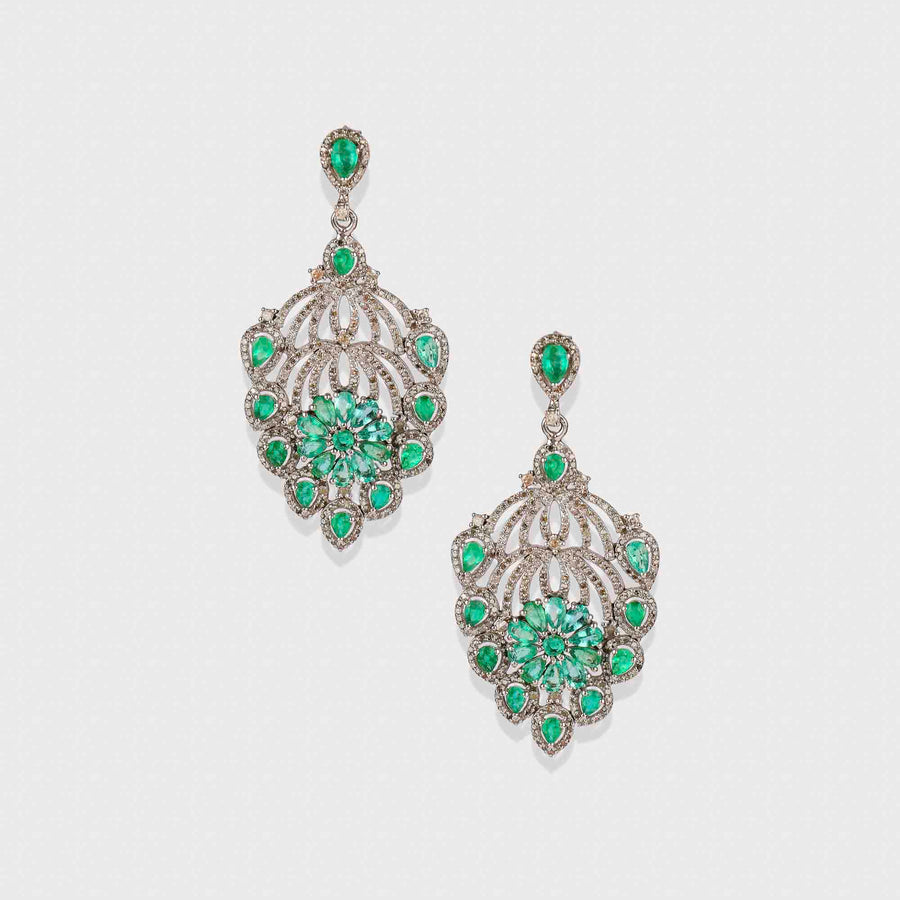 Emerald and Diamond Earrings