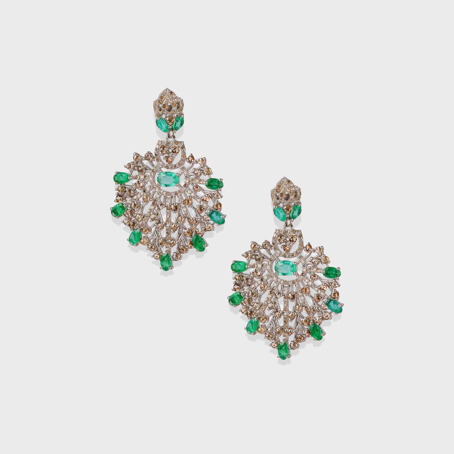 Diamond and Emerald Earrings