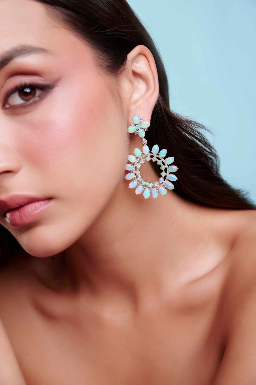 Opal and Diamond Earrings