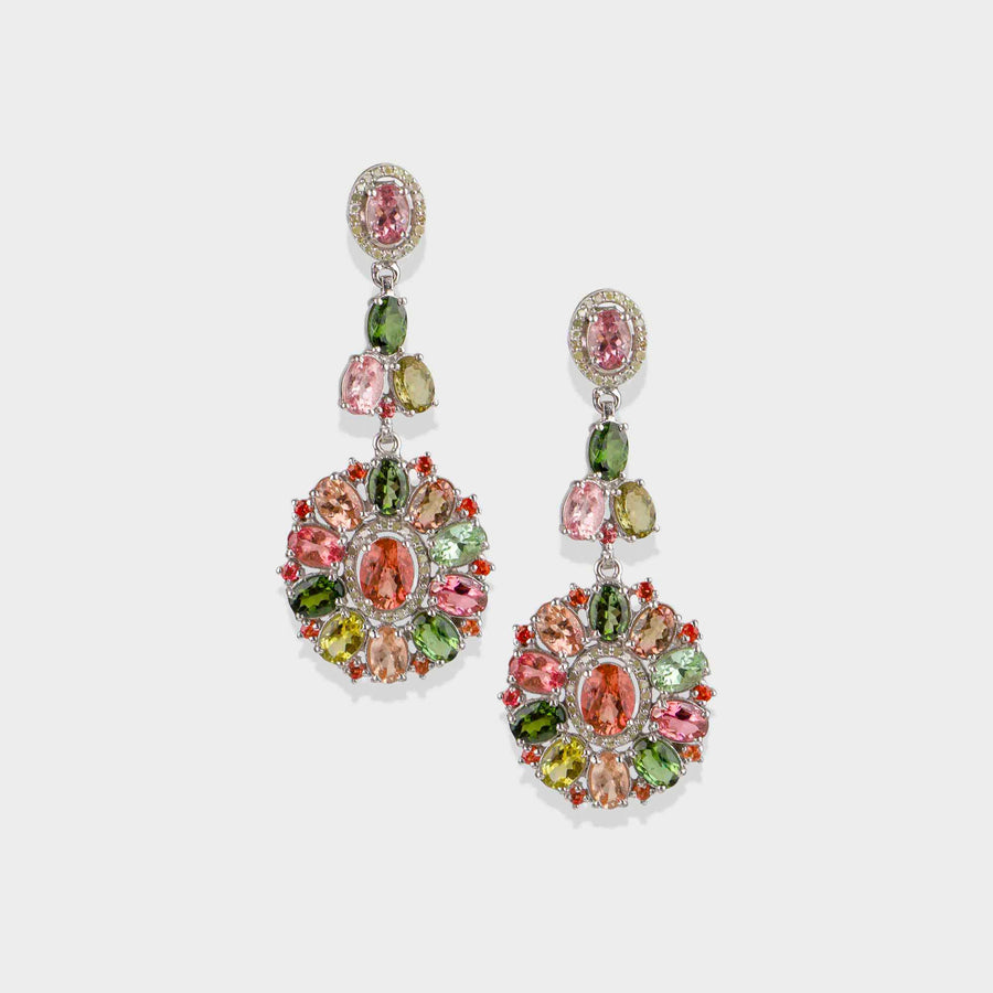 Tourmaline and Diamond Earrings