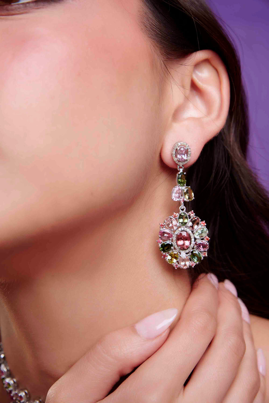 Tourmaline and Diamond Earrings