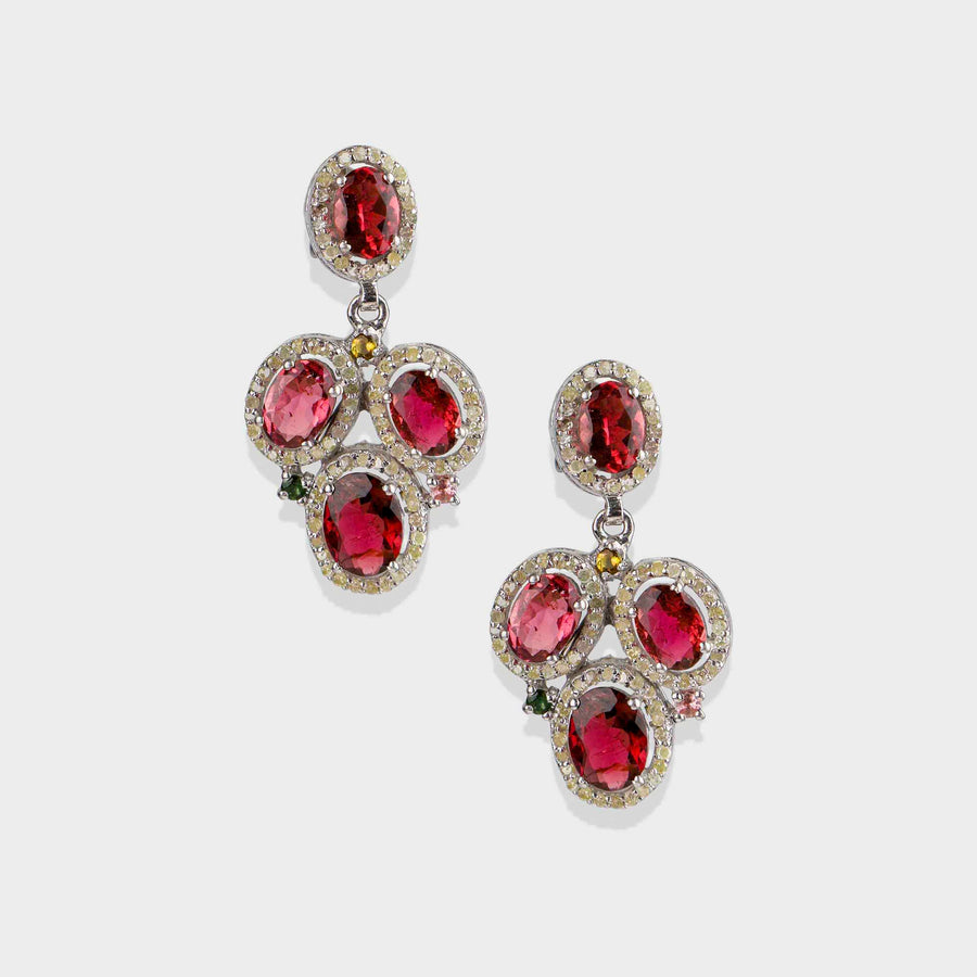 Tourmaline and Diamond Earrings