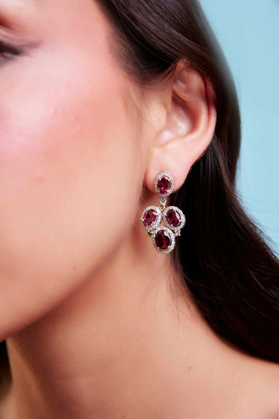 Tourmaline and Diamond Earrings