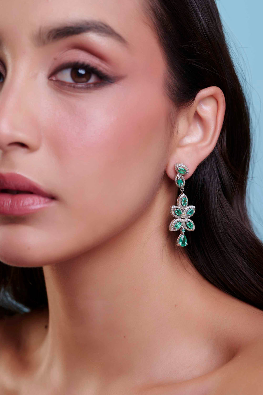 Emerald and Diamond Earrings