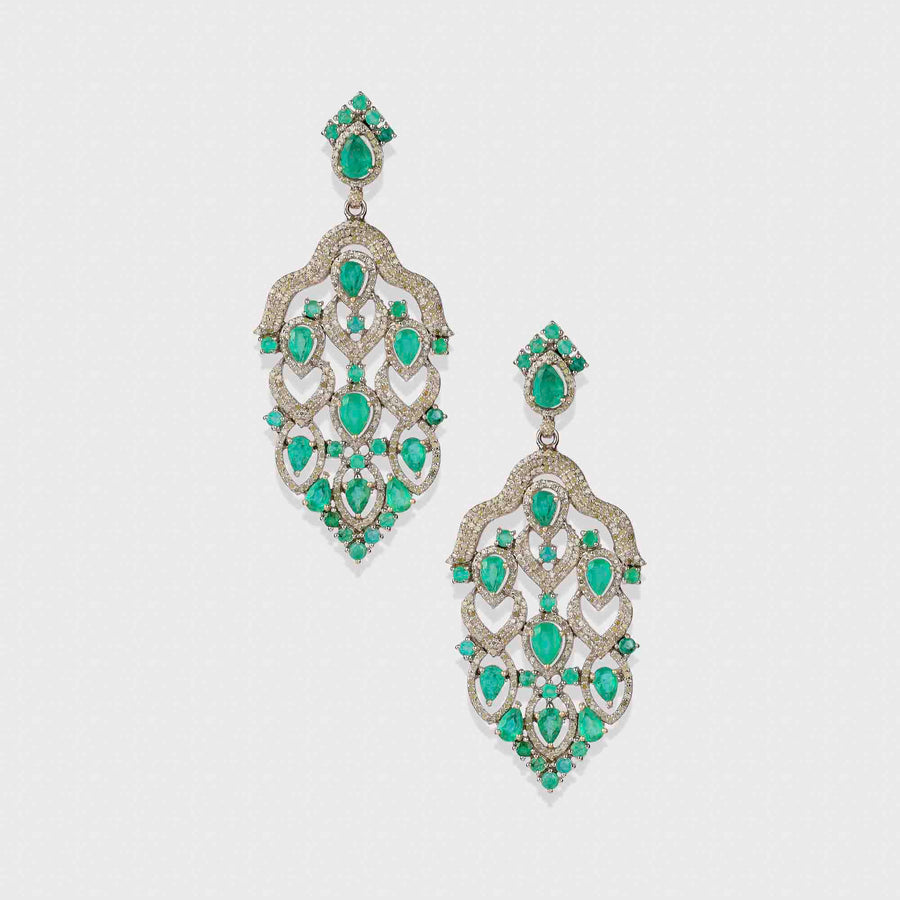 Emerald and Diamond Earrings
