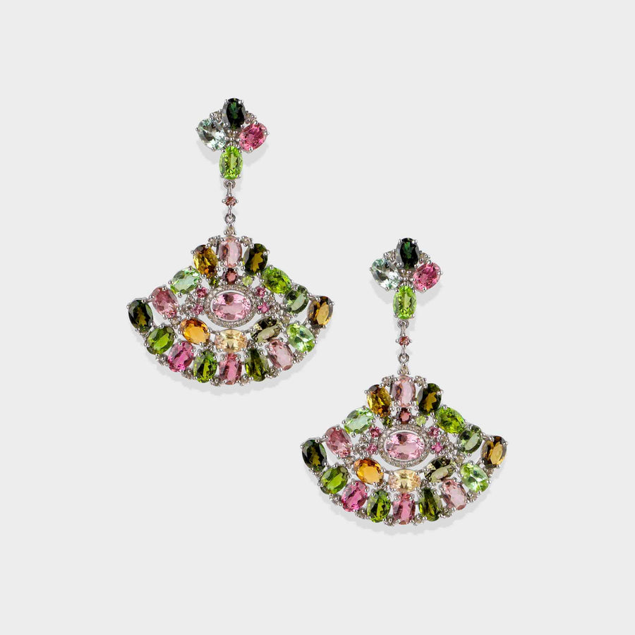 Tourmaline and Diamond Earrings