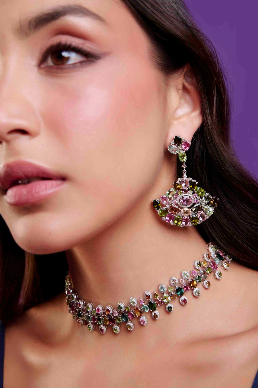 Tourmaline and Diamond Earrings