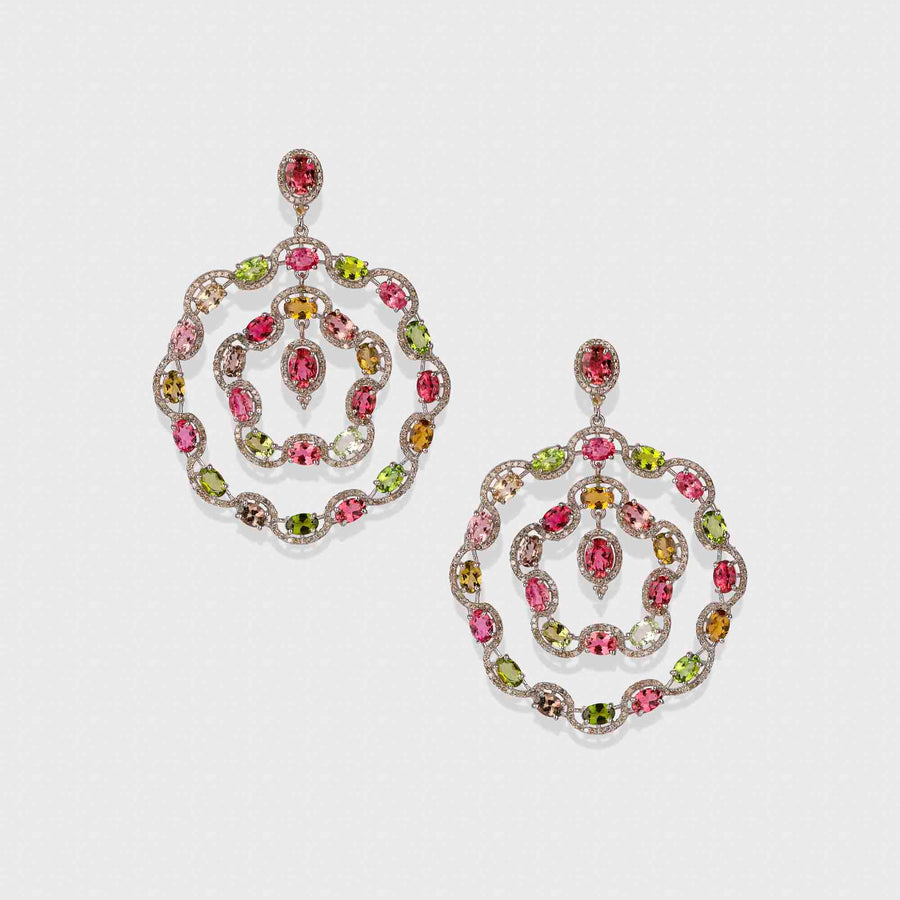 Tourmaline and Diamond Earrings