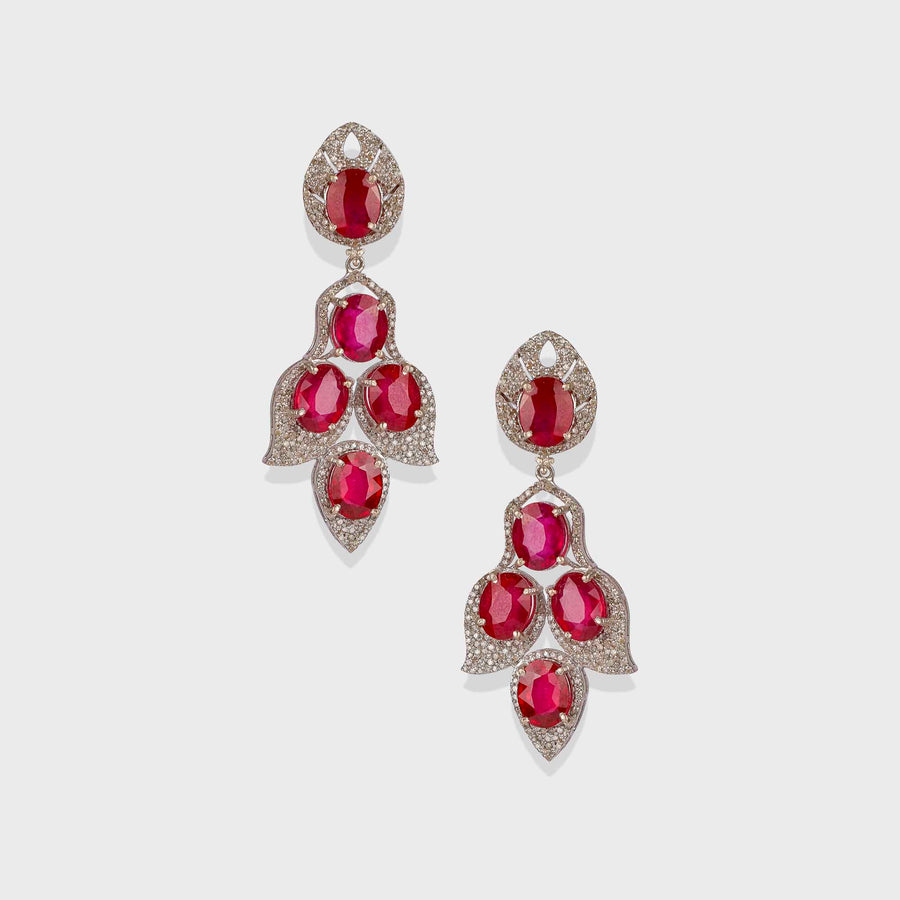 Ruby and Diamond Earrings