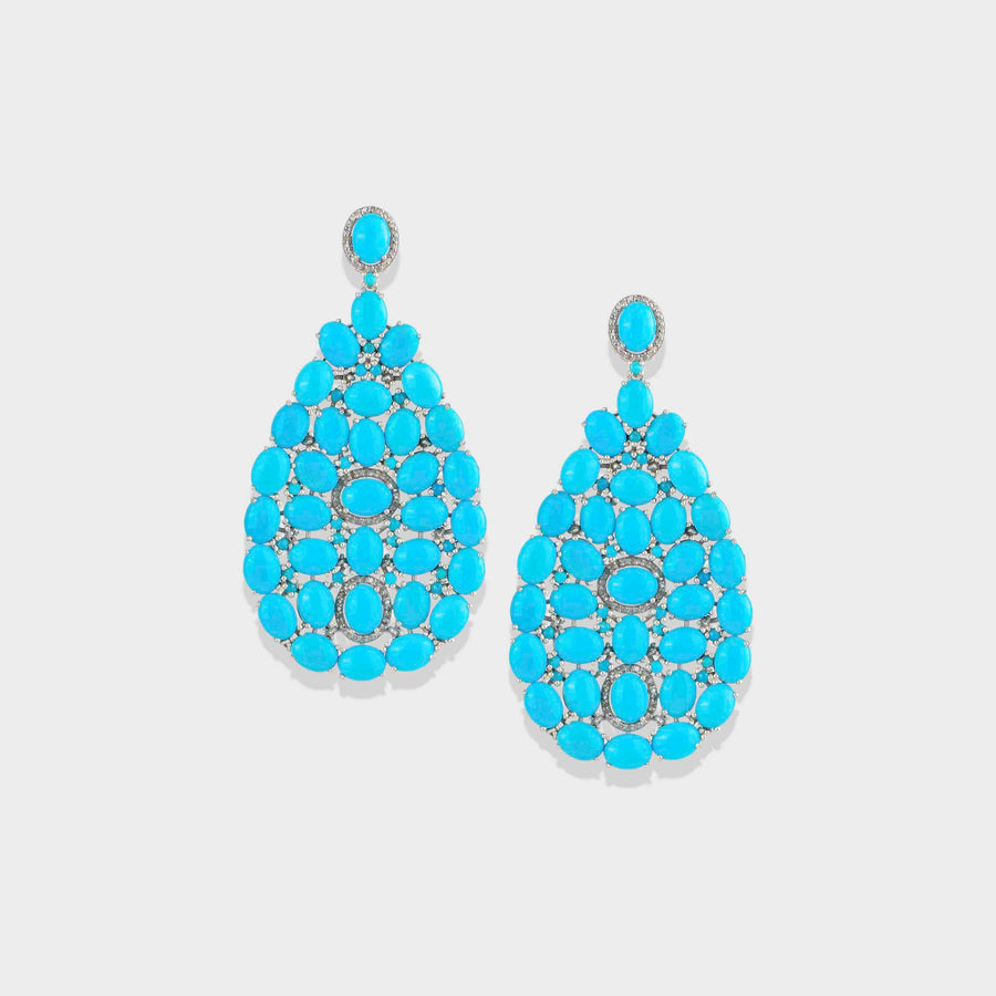 Turquoise and Diamond Earrings