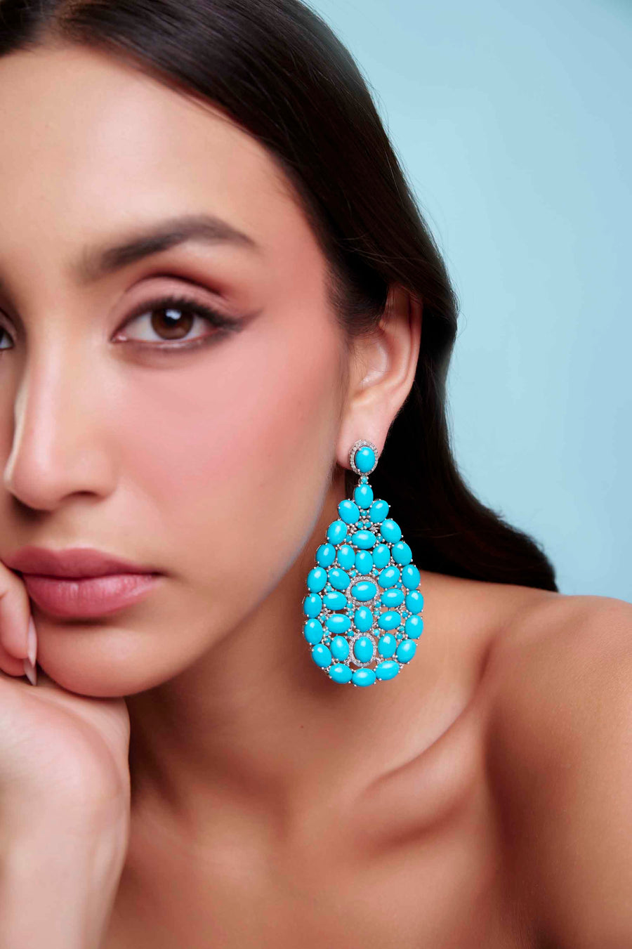 Turquoise and Diamond Earrings