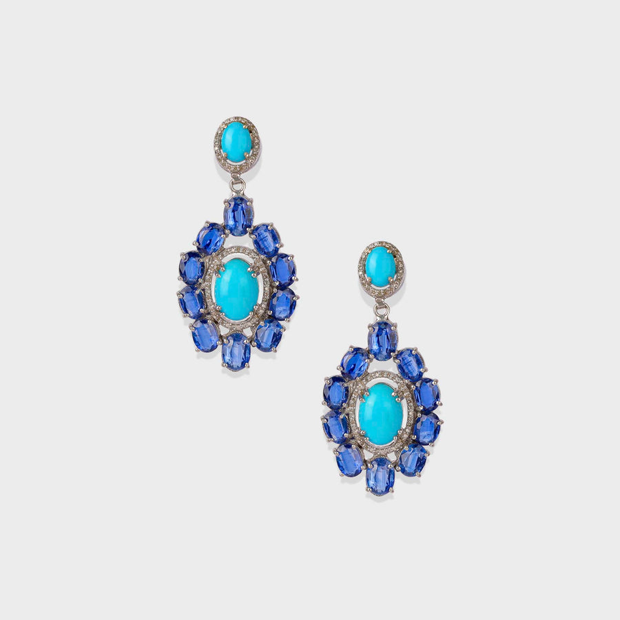Turquoise and Diamond Earrings