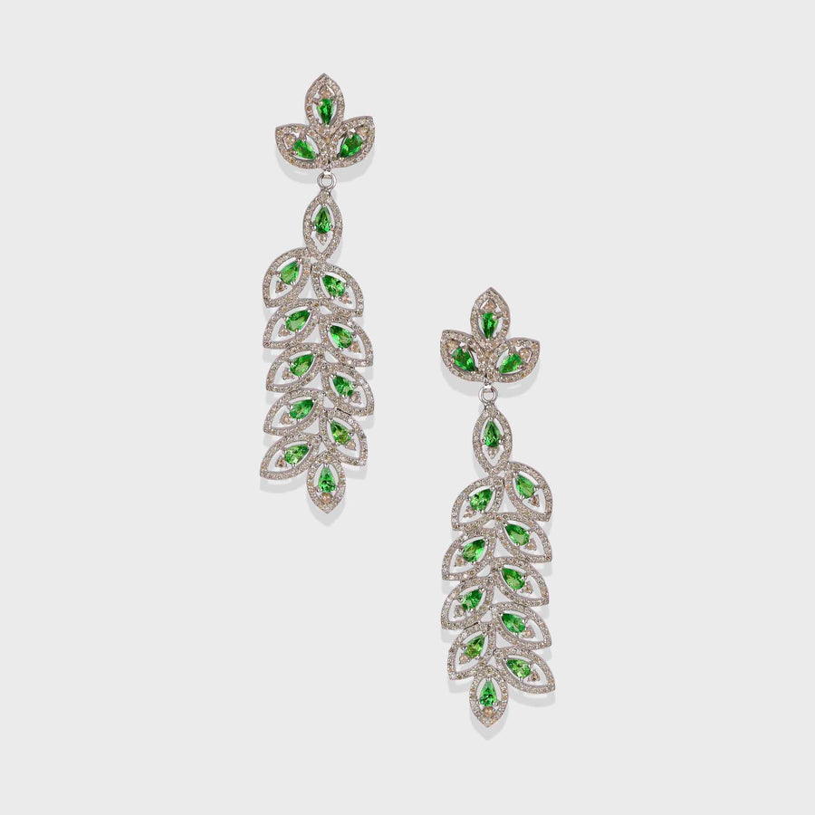 Tsavorite and Diamond Earrings