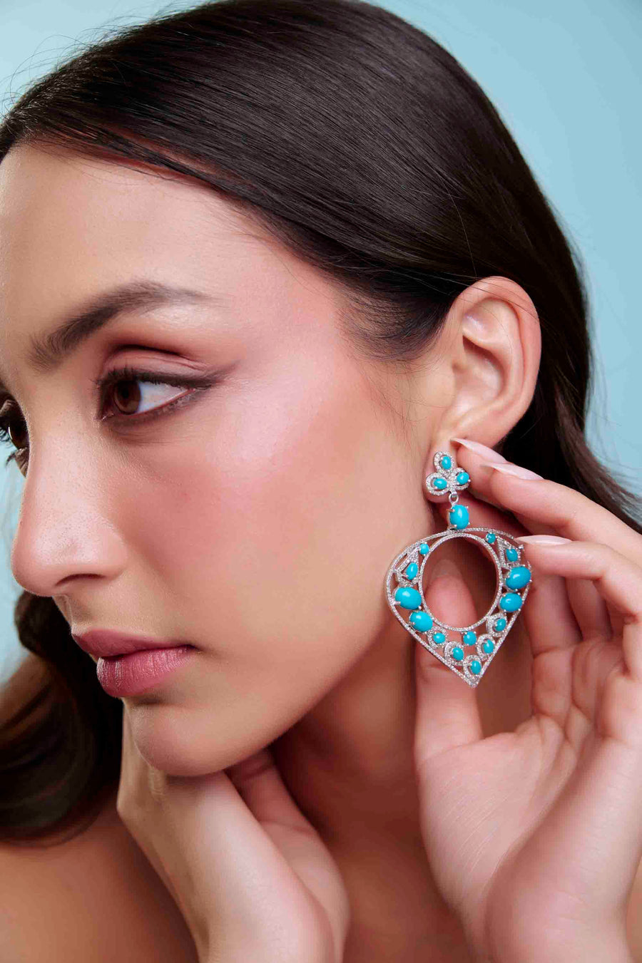 Turquoise and Diamond Earrings