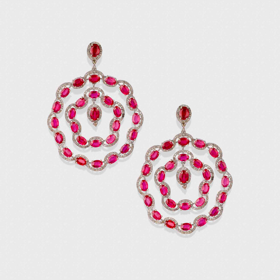 Ruby and Diamond Earrings