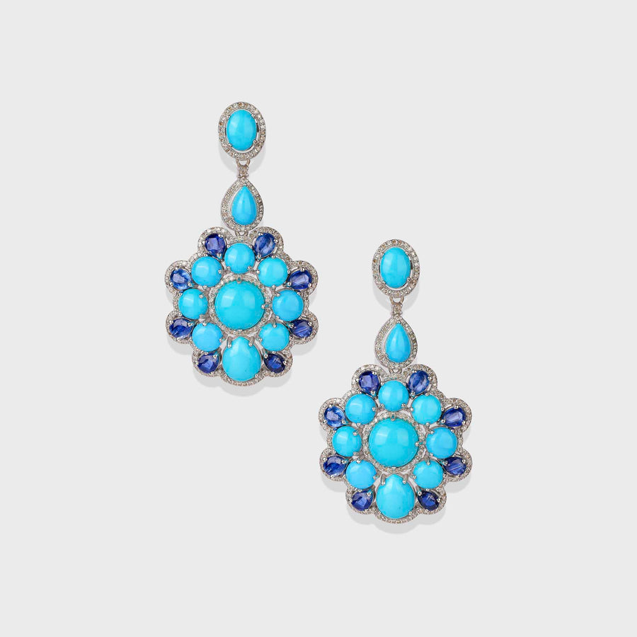 Turquoise and Diamond Earrings