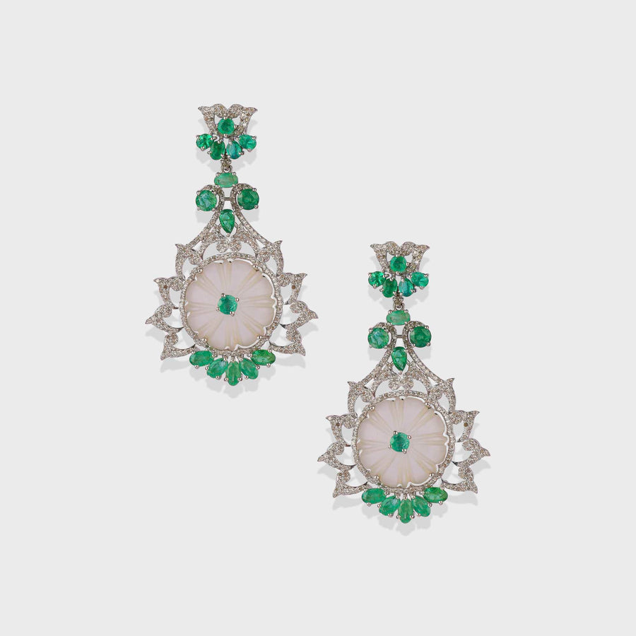 Emerald and Diamond Earrings