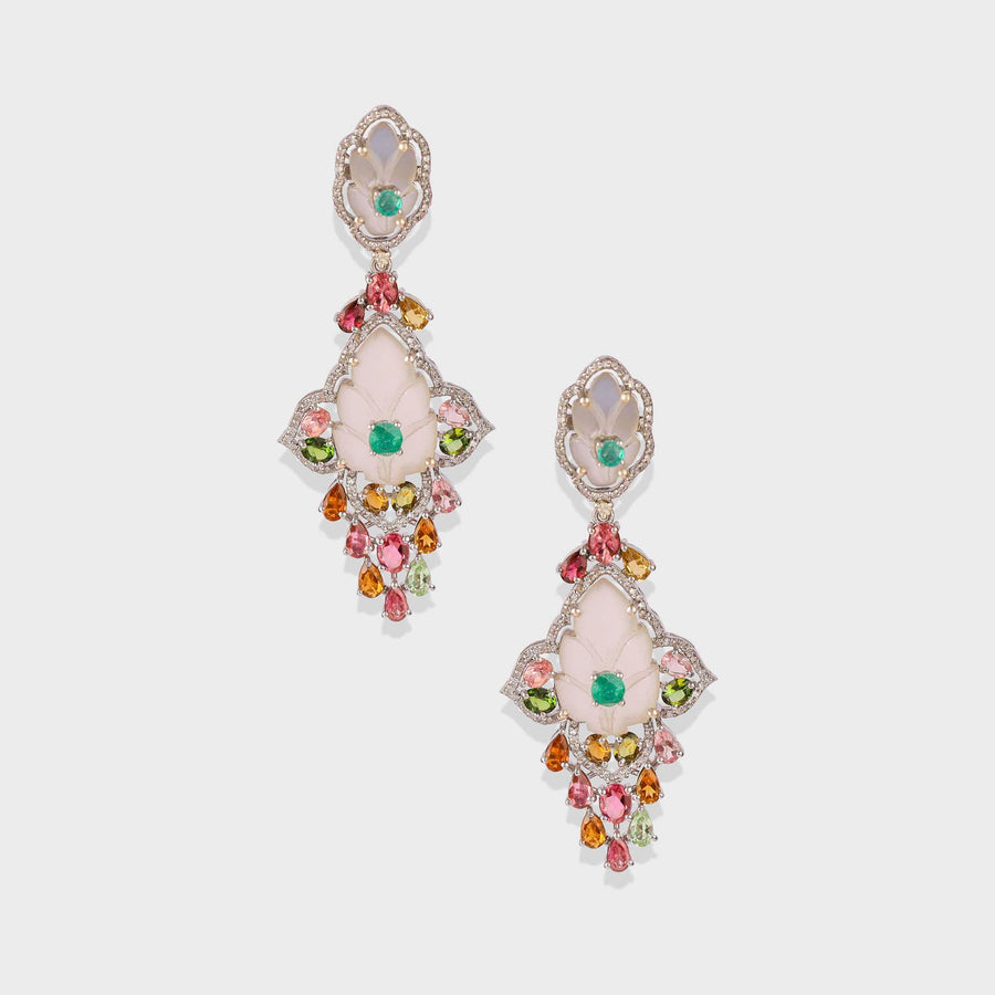 Tourmaline and Diamond Earrings