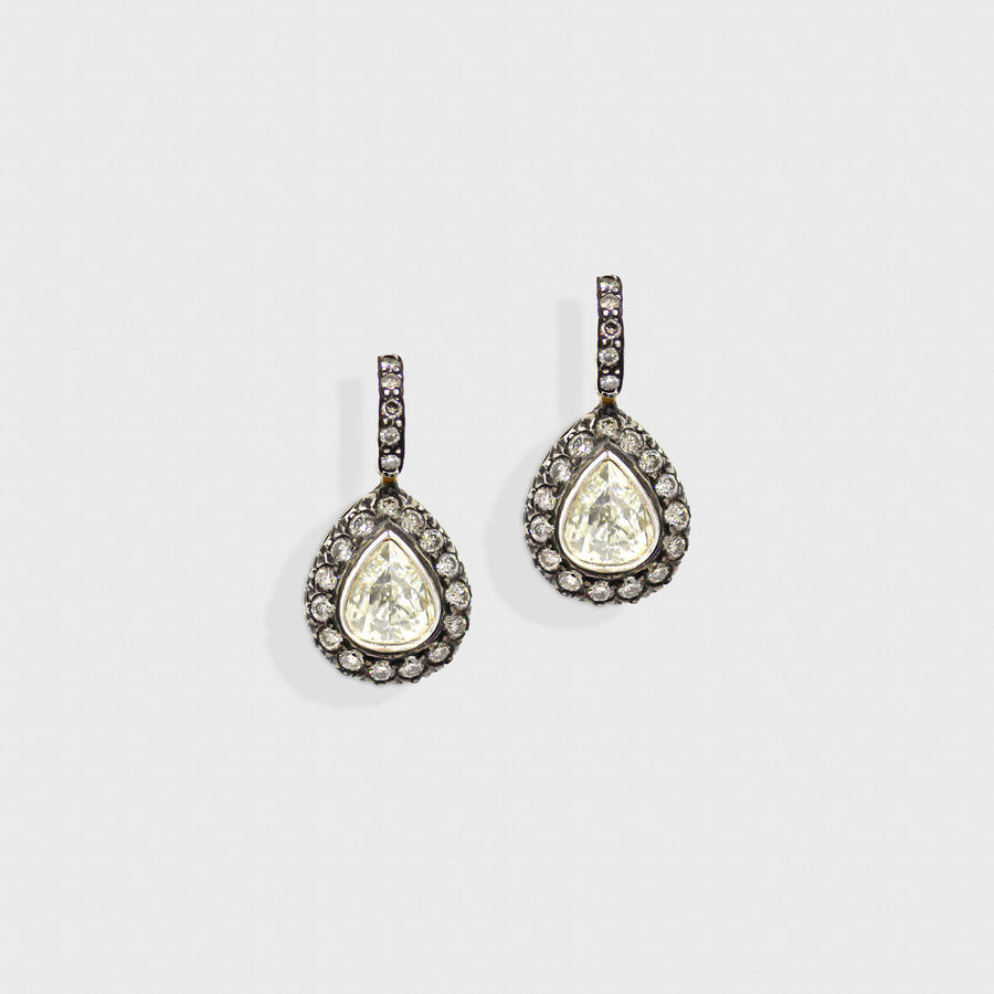 Hira Drop Diamond Earrings - Default Title (INDER0695)