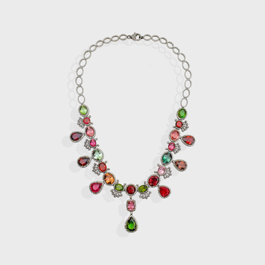 Sanya Multicolor Gemstones Necklace - Default Title (INDNC0108)