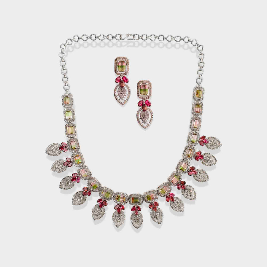 Tourmaline and Diamond Necklace