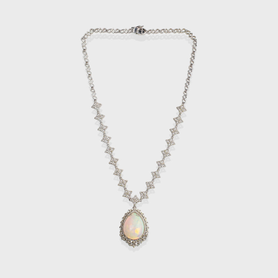Opal and Diamond Necklace