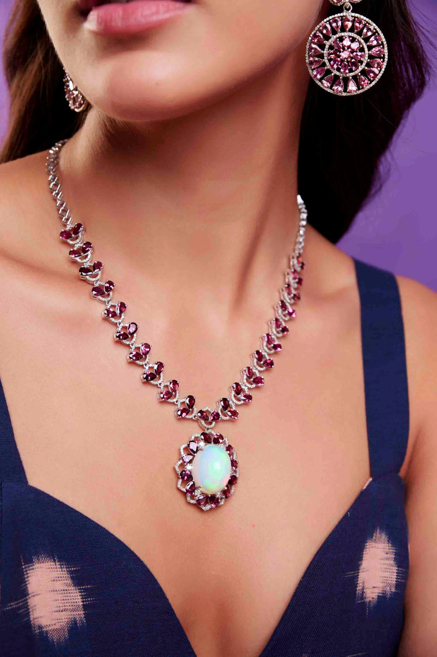 Opal and Diamond Necklace