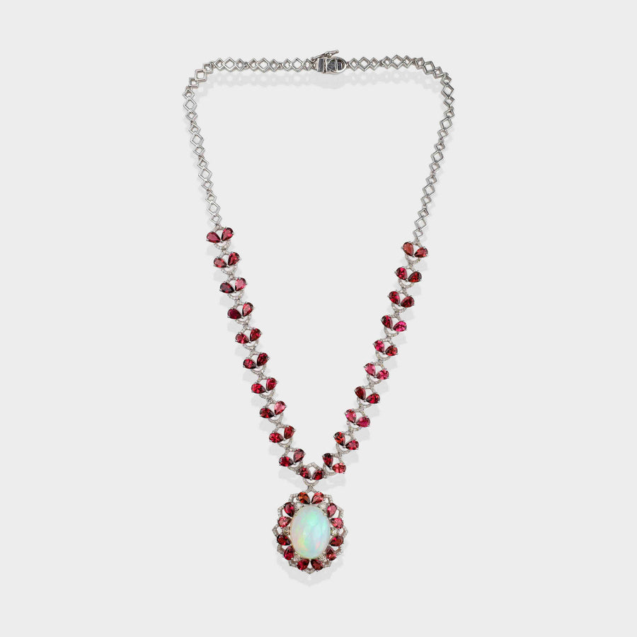 Opal and Diamond Necklace