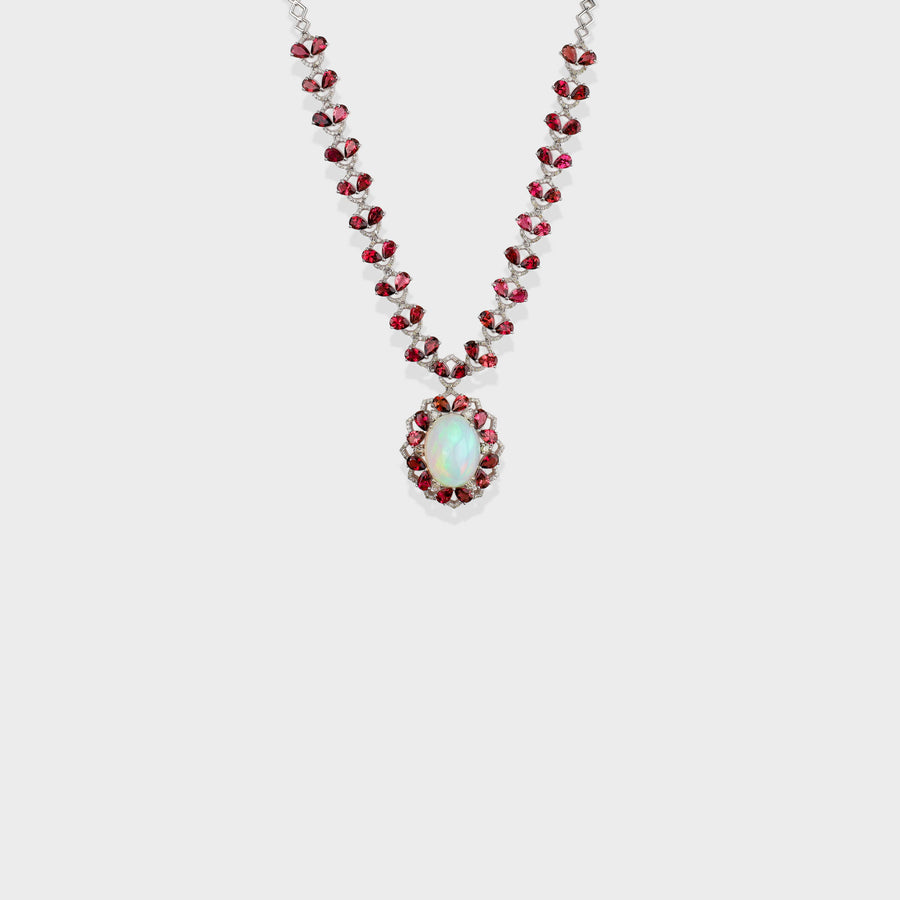 Opal and Diamond Necklace