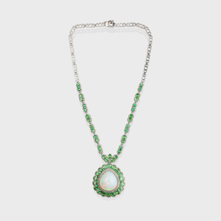 Tsavorite and Diamond Necklace