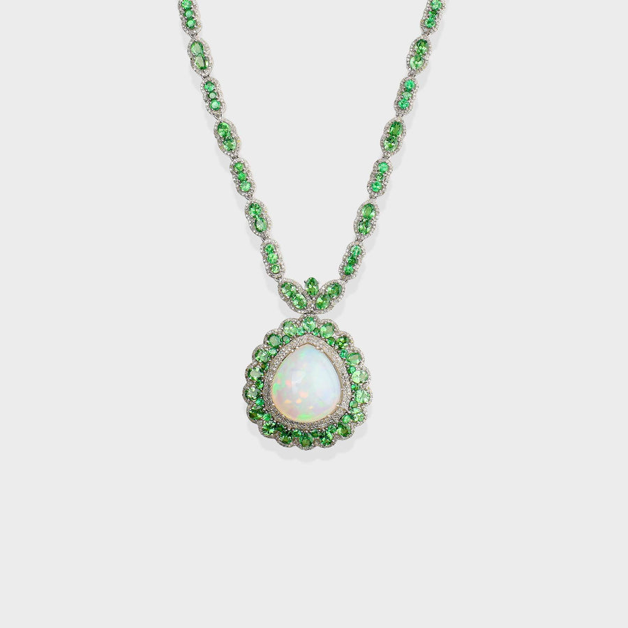 Tsavorite and Diamond Necklace
