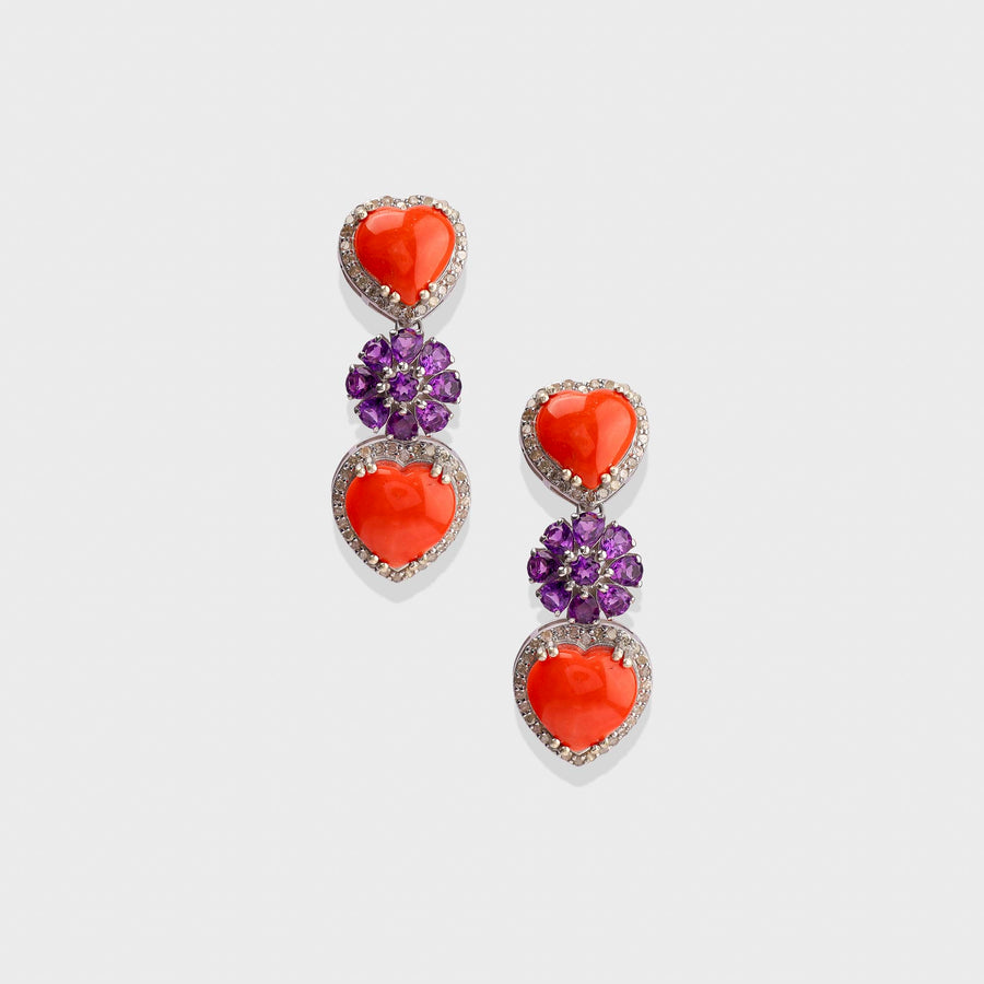 Japanese Coral Necklace with Diamonds