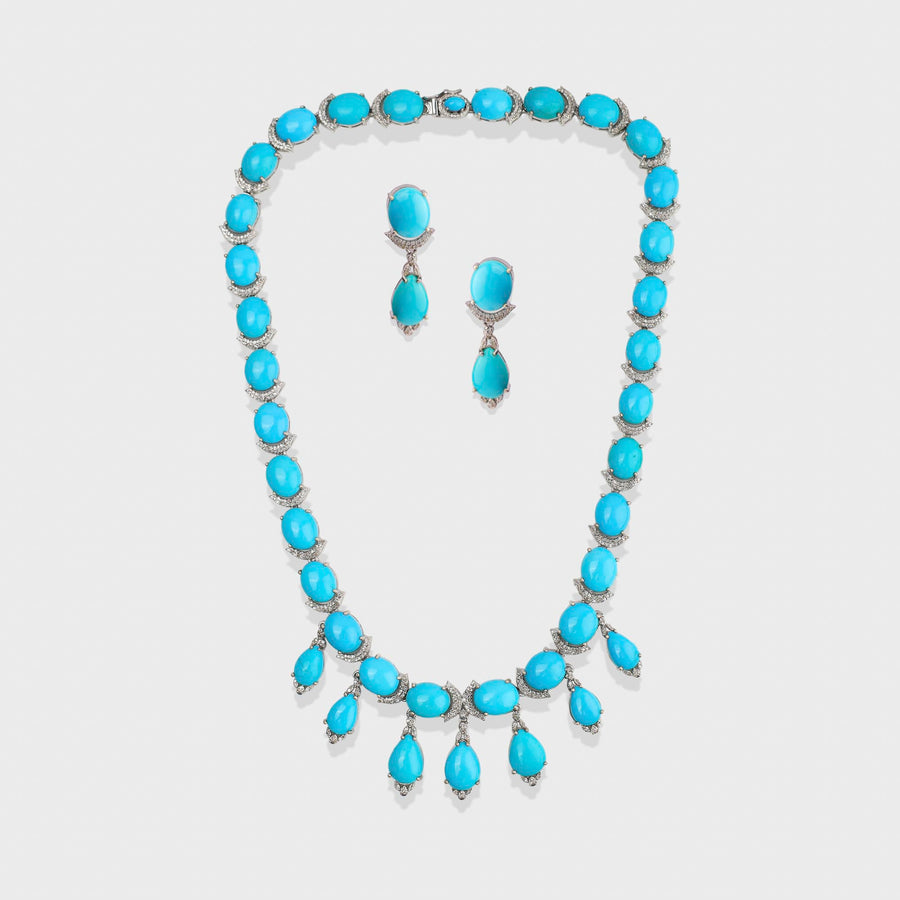 Turquoise and Diamond Necklace