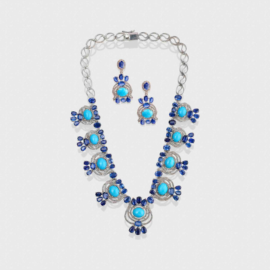Turquoise and Diamond Necklace