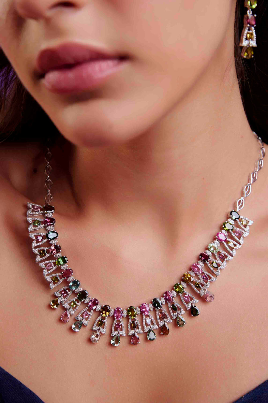 Tourmaline and Diamond Set