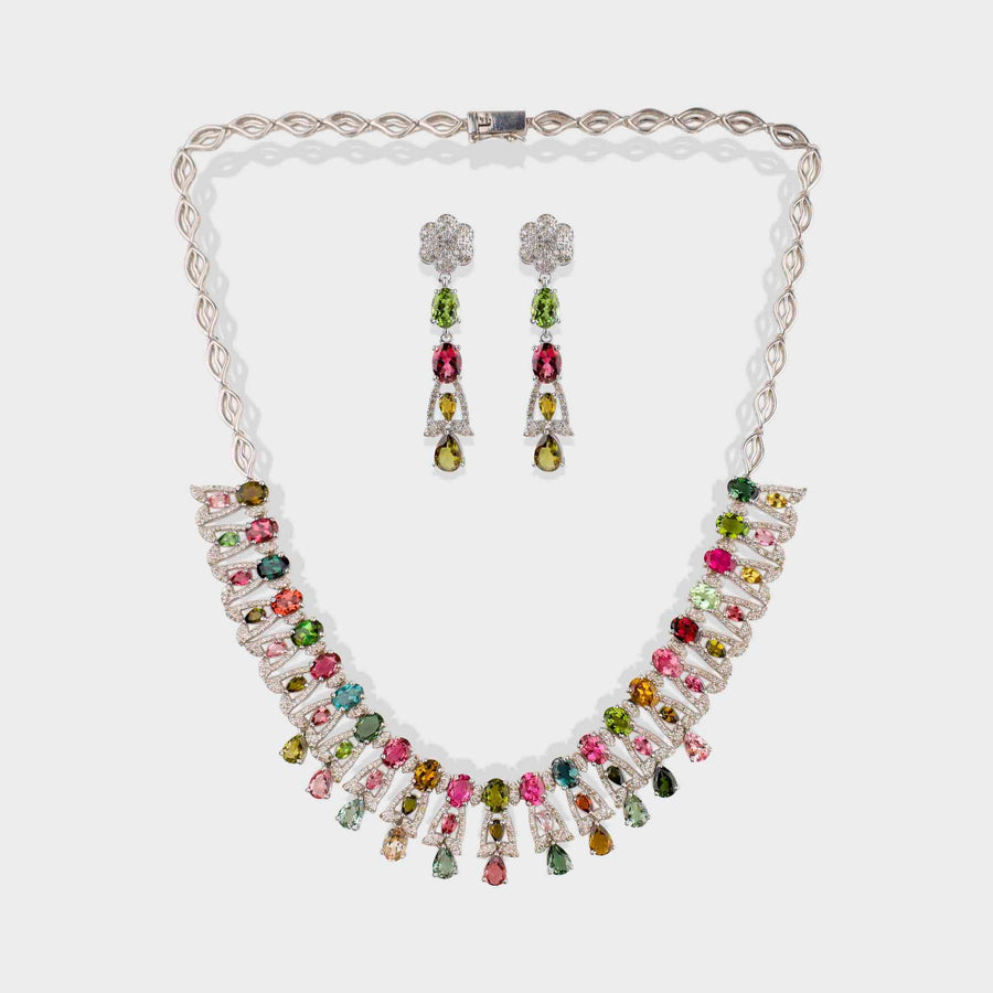 Tourmaline and Diamond Set