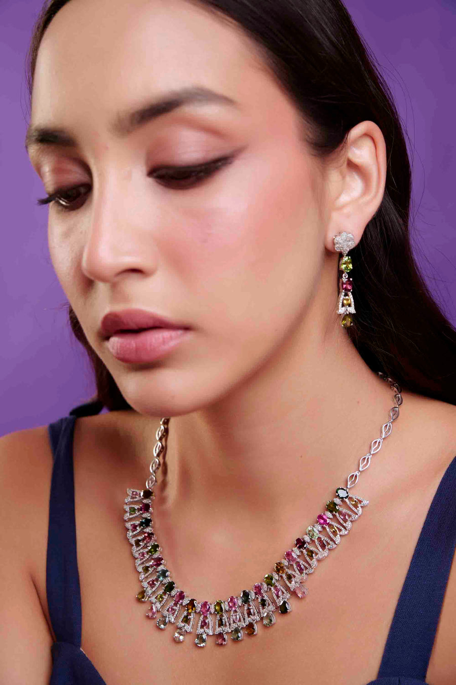 Tourmaline and Diamond Set