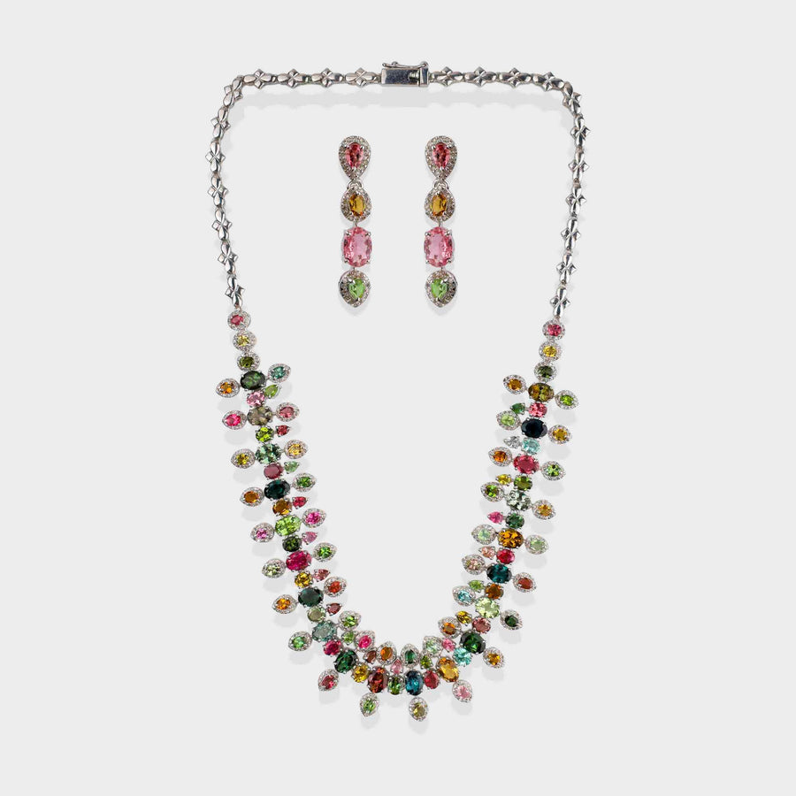 Tourmaline and Diamond Set