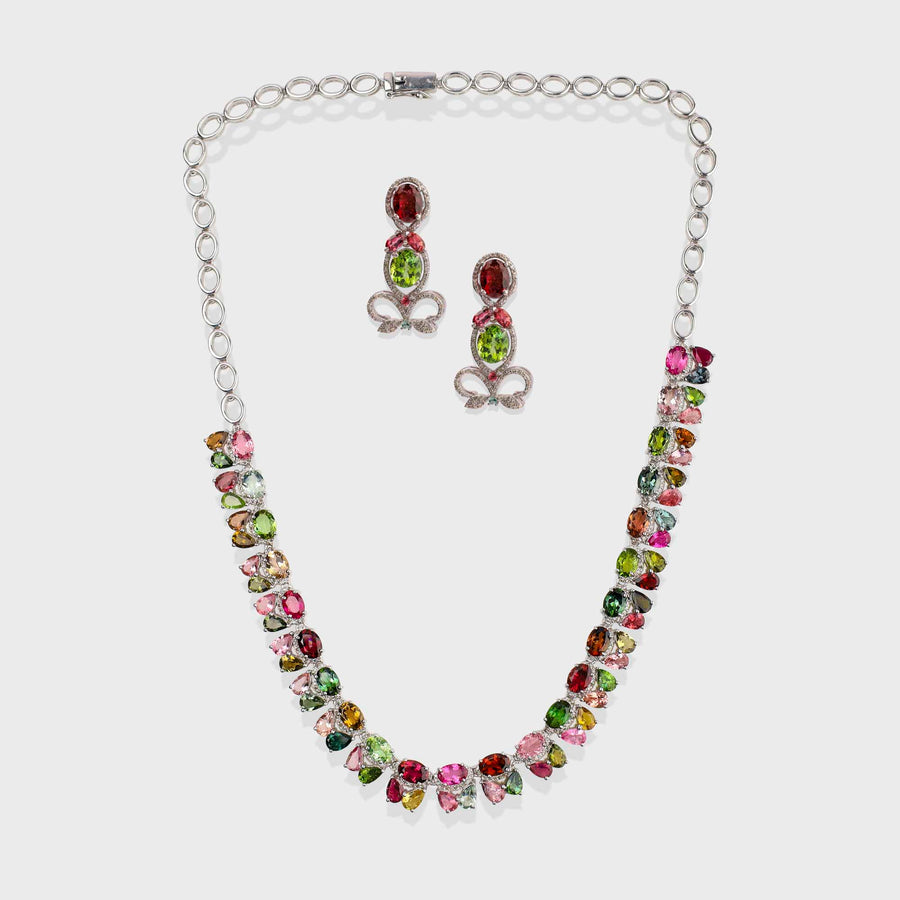 Tourmaline and Diamond Necklace