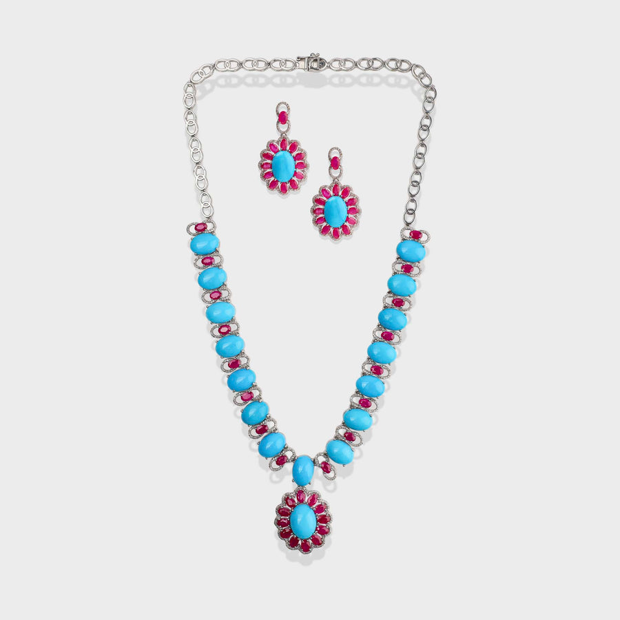Turquoise and Diamond Necklace