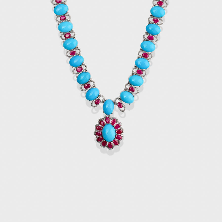 Turquoise and Diamond Necklace
