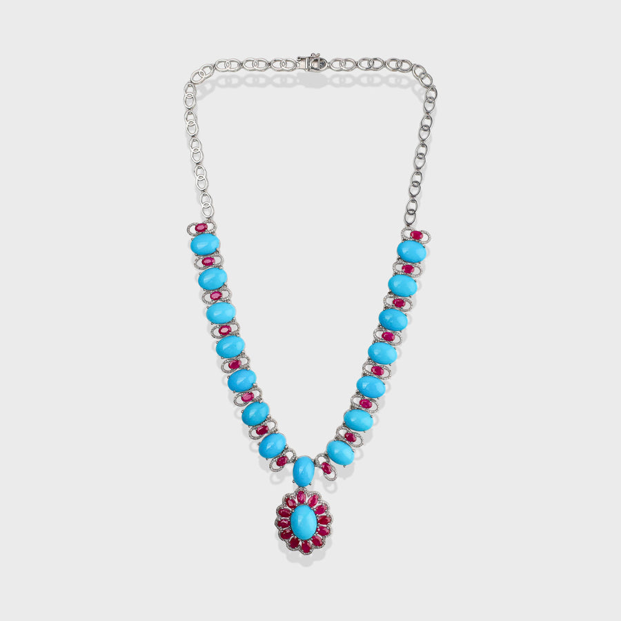 Turquoise and Diamond Necklace